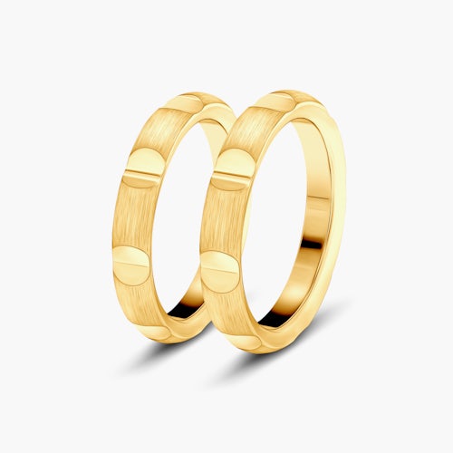 Obrączki partnerskie Sign of Love®: złote, półokrągłe 3,5mm